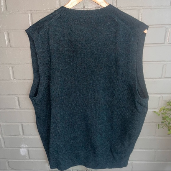 NWT Jos. A. Bank Green Marled Lambswool Suit Vest Made in Hong Kong XL - Picture 6 of 11